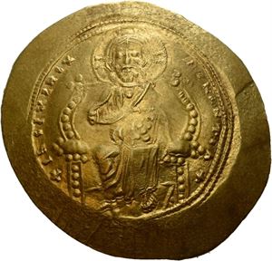 Constantin X Ducas 1059-1072, histamenon nomisma, Constantinople. (4,37 g). Kristus på trone/Constantin og jomfruen stående