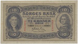 10 kroner 1937. X.0027006.