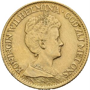 Wilhelmina, 10 gulden 1917