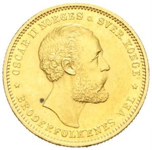 Oscar II, 20 kroner/5 species 1874.