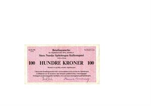 100 kroner 1976. Serie Rr. Nr.04054