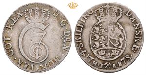 Christian VII (1766 - 1808) 4 skilling 1778 Svakt bøyd.