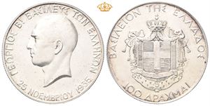 George II, 100 drachmai u.år/n.d. (1940). Svake riper/minor hairlines