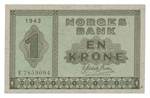 1 krone 1943. F7859094