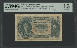 5 kroner 1944. W.0000122.