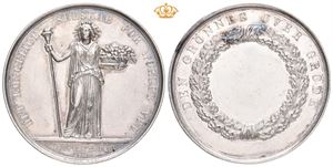 Den grønnes over grøde. Det Kongelige Selskab for Norges vel. 1861. Berliner Medaillen Münze. Sølv