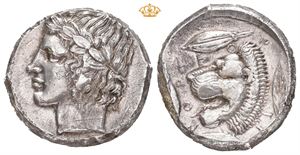 SICILY, Leontini. Circa 450-420 BC. AR tetradrachm (24,5 mm; 16,70 g)