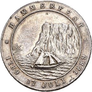 Hammerfest 100 år 1889. David Andersen. Sølv. 25 mm. Små riper/minor scratches