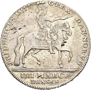 FREDERIK IV 1699-1730, KONGSBERG. 4 mark 1723. S.4