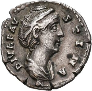 Diva Faustina Senior, died AD 140/141. AR denarius (3,15 g)