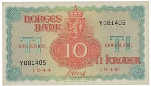 10 kroner 1944. Y081405.