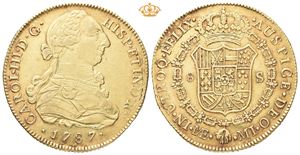 Carl III, 8 escudos 1787. Lima