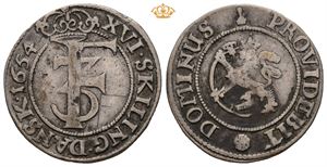 Frederik III (1648 - 1670) 1 mark 1654 Riper advers.