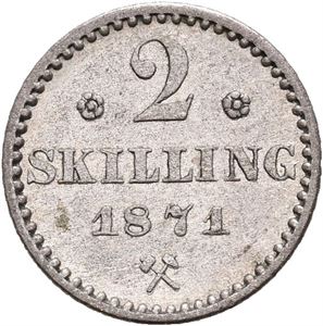 2 skilling 1871 m. rosetter