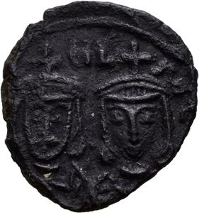 Mchael II the Amorian 820-829, Æ follis, Syrakus. Byster av Michael og Theophilus/Stor M