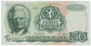 50 kroner 1980. K7724647.