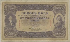 1000 kroner 1917. A.0125370