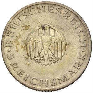 5 reichsmark 1929 J. Lessing. Riper/scratches