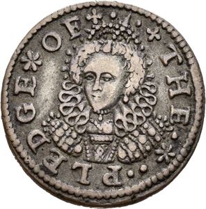 Elizabeth I, støpt AR pattern pledge penny 1601