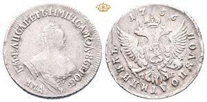 Russia. Elizabeth, 1/4 rubel 1756. Red Mint