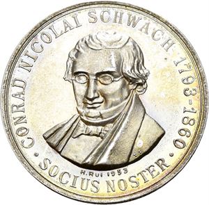 Conrad Nicolai Schwach 1953. Rui. Sølv. 27 mm