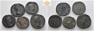 Lot of 5 Roman imperial sestertii