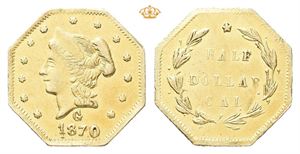 1/2 dollar 1870 G. California