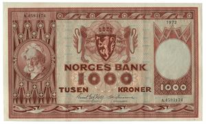 1000 kroner 1972. A4593174