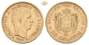 George I, 20 drachmai 1884. Paris