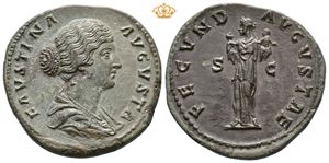 Faustina Junior. Augusta, AD 147-175. Æ sestertius (21,02 g).