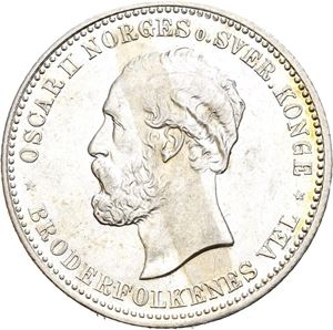 OSCAR II 1872-1905, KONGSBERG, 2 kroner 1893