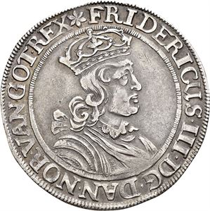 FREDERIK III 1648-1670 Speciedaler 1653. Svakt monteringsspor/slight trace of mounting. S.22
