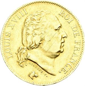 Ludvig XVIII, 40 francs 1818 W