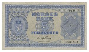 Norway. 5 kroner 1950. E8631861