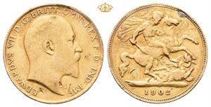 England. Edward VII, 1/2 sovereign 1902. Små riper/minor scratches