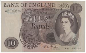 10 Pounds ND (1966-70). S/N A80 397725.