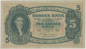 5 kroner 1916. E.9771227.