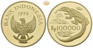 100.000 rupiah 1974. Komodo Dragon