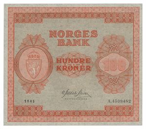 100 kroner 1945. A.4509482
