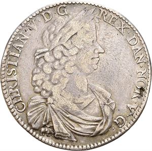 CHRISTIAN V 1670-1699 KONGSBERG Speciedaler 1692. "Det klipperne…". S.10