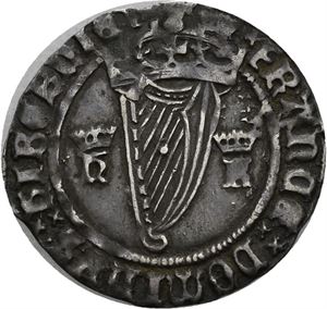 Henrik VIII 1509-1547, groat 1540. hK (Henrik og Kathrine Howard)