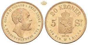 20 kroner/5 species 1874