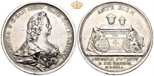 Frederik V. Dronning Louises død 1752. Arbien/Winsløw. Sølv. 50 mm.