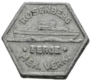 Rosenbergs Mekaniske Verksted, Stavanger, fergepolett. RRR.Rosenbergs Mekaniske Verksted, Stavanger, fergepolett. RRR.