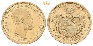 Oskar II, 20 kronor 1881