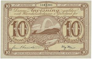 10 kroner ND (1953). No. 1188201.