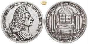 Frederik IV. Reformasjonsfesten 1717. Berg. Sølv