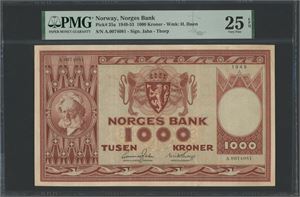 1000 kroner 1949. A.0074081.