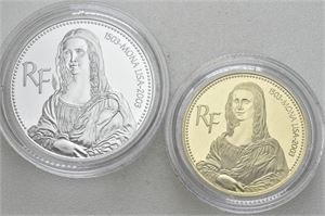 5. republikk, 20- og 1 1/2 euro 2003. Mona Lisa