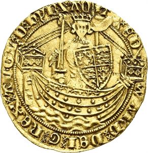 Edward III 1327-1377, 1/2 noble, London 1361-1369